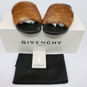 Givenchy Mink Fur Slides in Natura 37 NIB